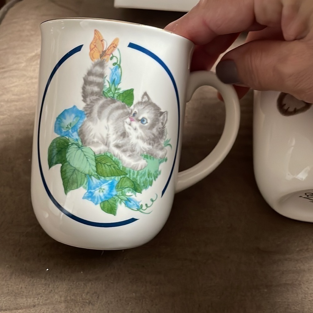 VTG Otagiri Bear Cat Ceramic Mug Set Made in Japan - Picture 2 of 6